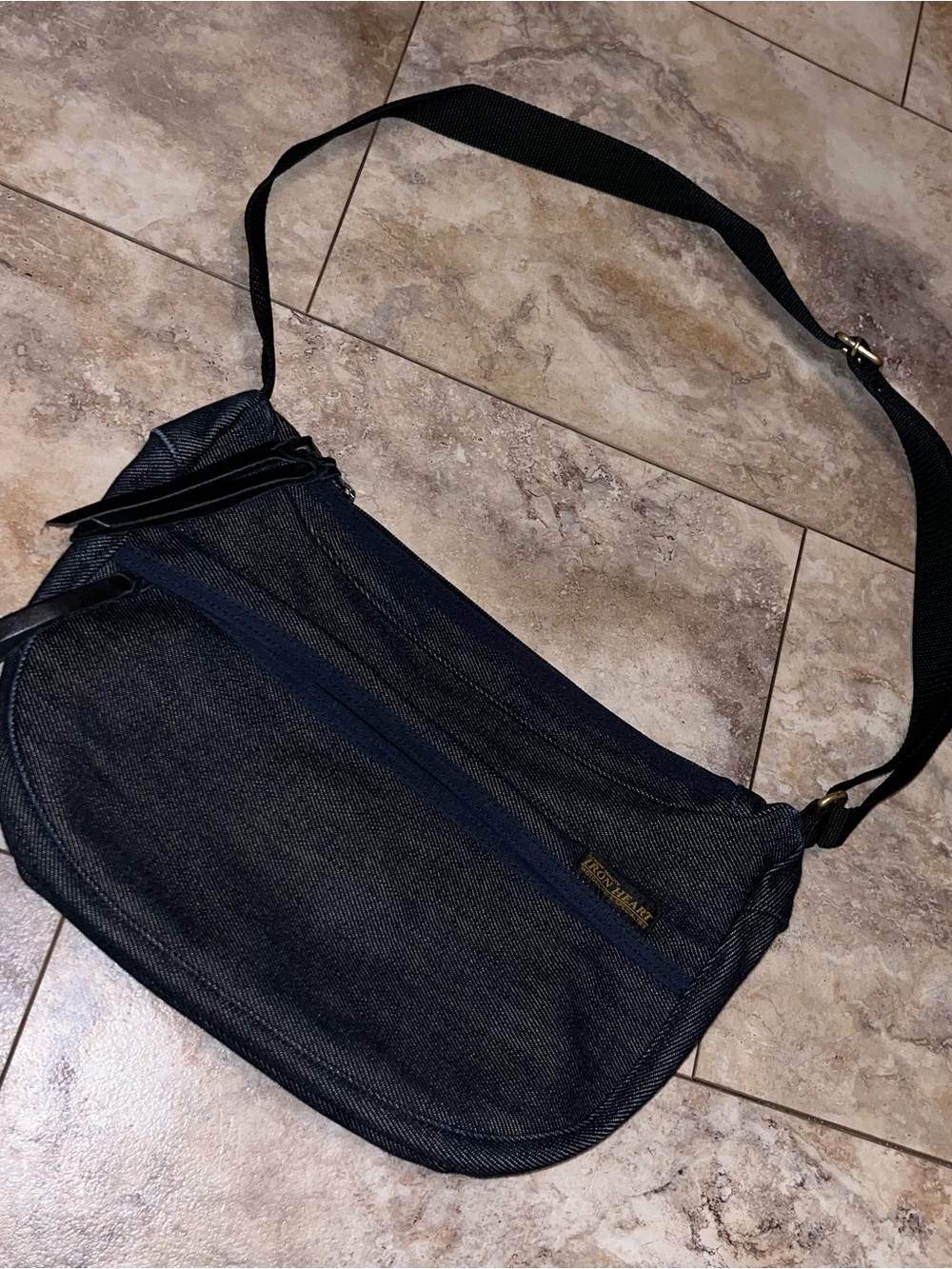 Iron Heart IHE-19-IND Indigo Selvedge Denim Shoulder Bag